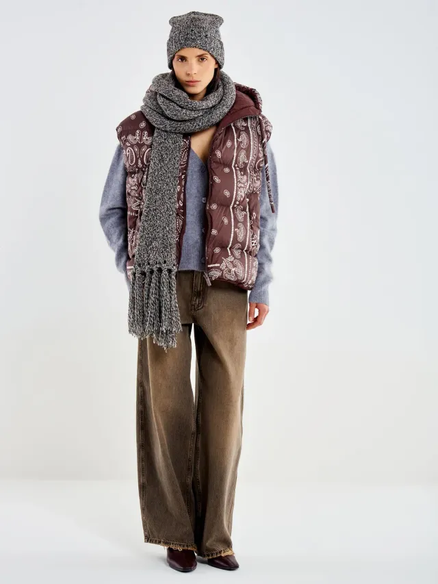 Vicolo Gilet Piumino Stampa Bandana piumino moro S