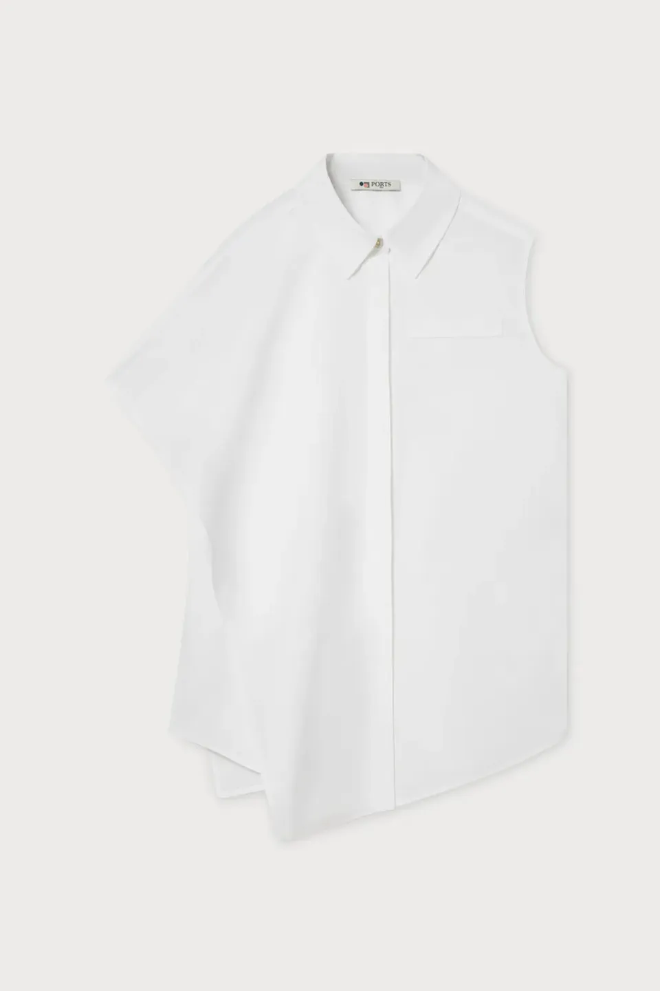 PORTS 1961 Cape Overlay camicia bianco ottico smanicata