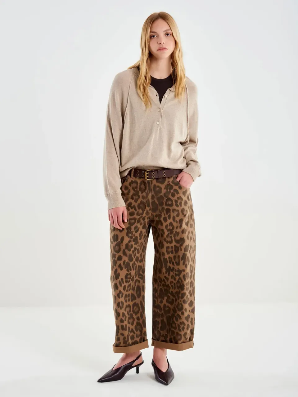 Vicolo Serafino Over Misto Lana Beige Taglia Unica
