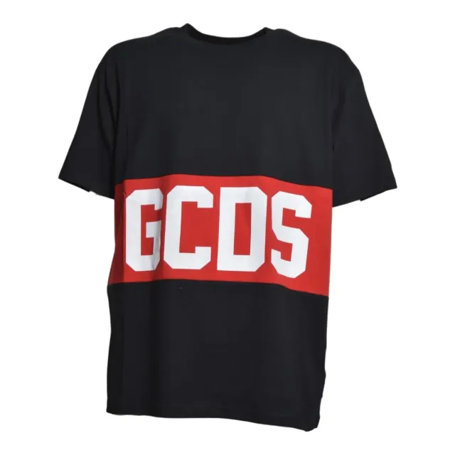 GCDS Z0MLQC140J101 t-shirt nero rosso loose XS-XL