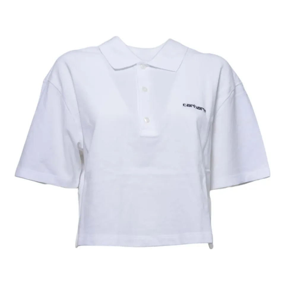 Carhartt WIP I034553 Script polo donna bianco nero