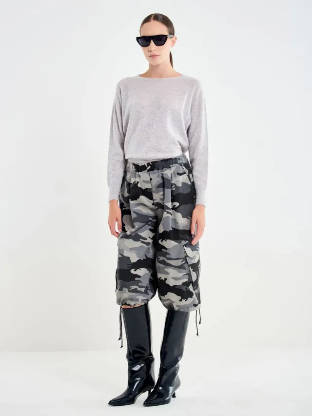 Vicolo Bermuda Camouflage shorts grigio mimetico cotone