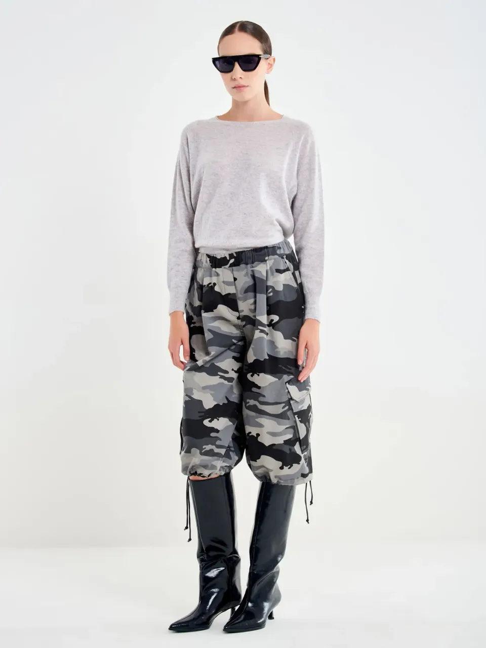 Vicolo Bermuda Camouflage shorts grigio mimetico cotone