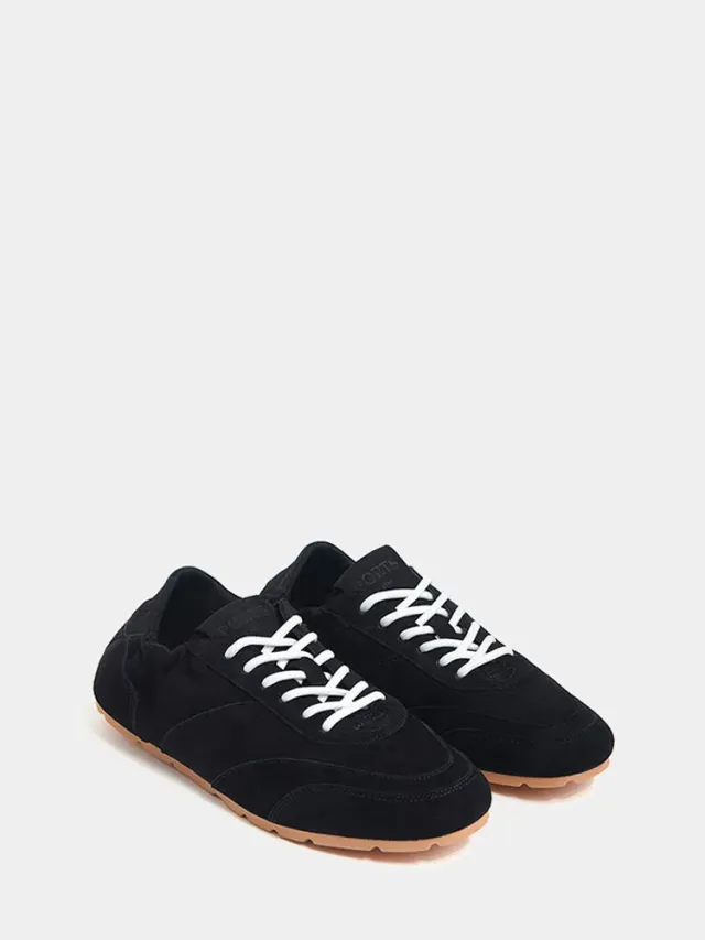 Ports sneakers basse nere in camoscio con suola gum