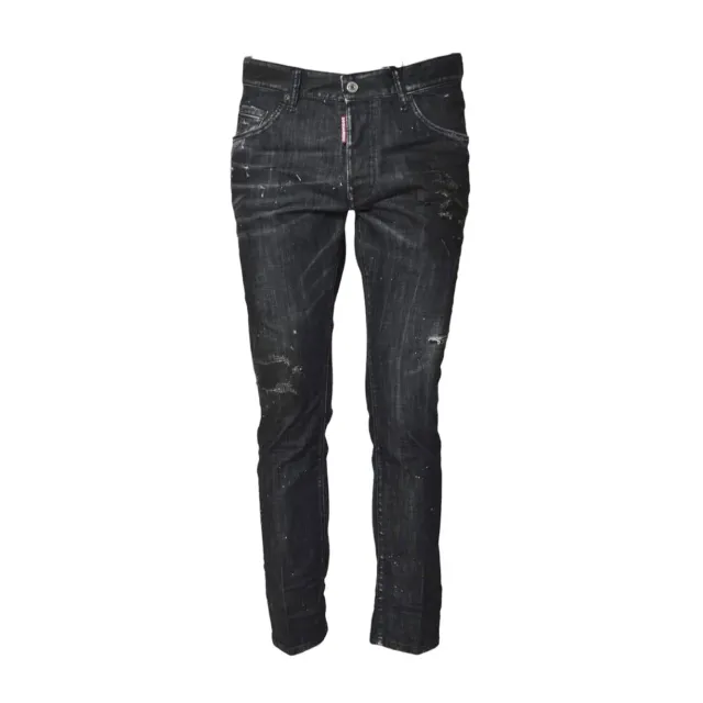 Dsquared2 S71LB1665S30357 jeans uomo neri skater elasticizzati