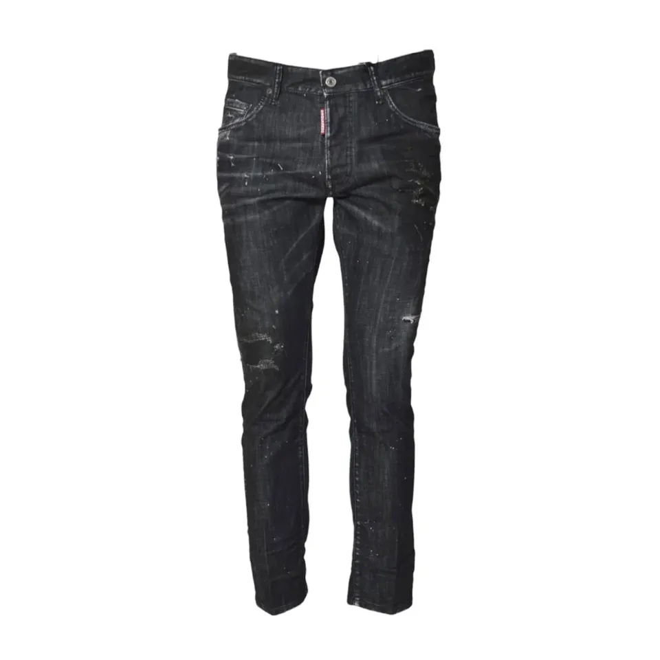 Dsquared2 S71LB1665S30357 jeans uomo neri skater elasticizzati