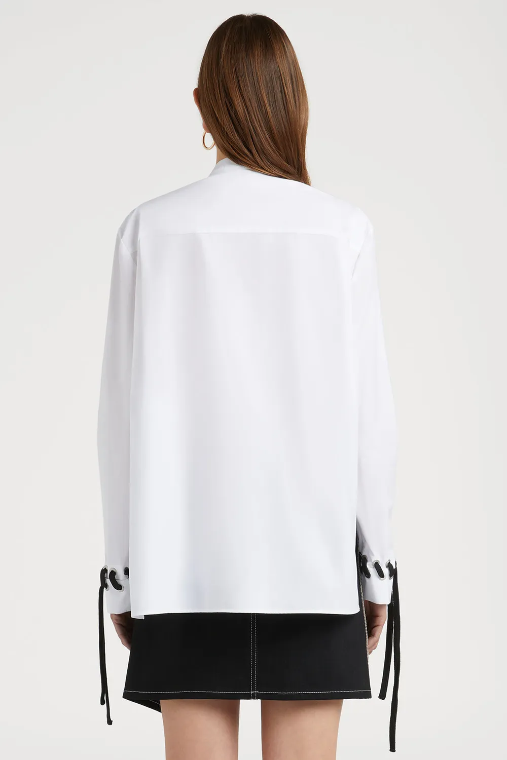 PORTS Long Sleeve Shirt camicia bianca tasca pizzo