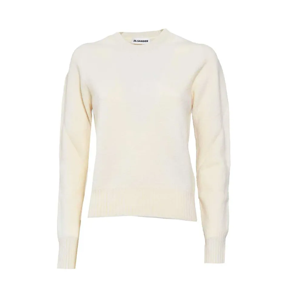 Jil Sander J01GP0103J14603 pullover panna lana bouclé