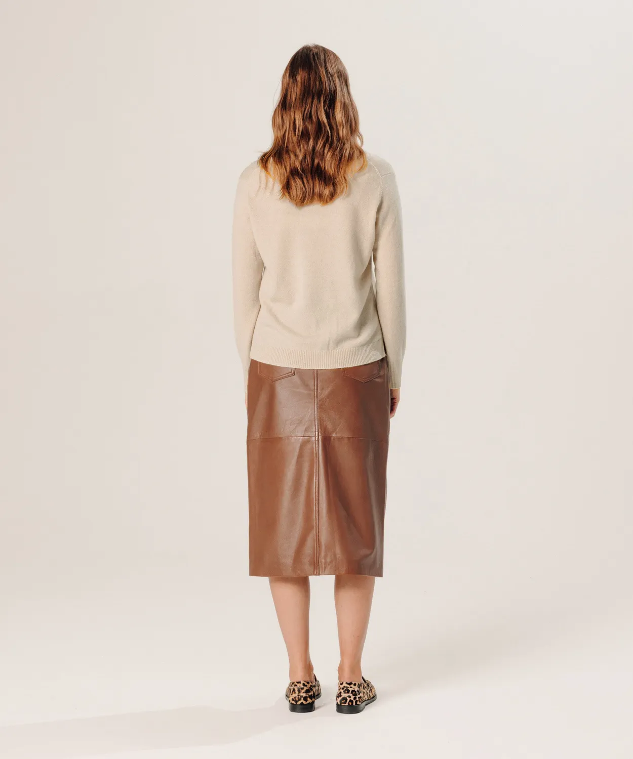 Rodier Maglione Cashmere Collo Tunisino Beige