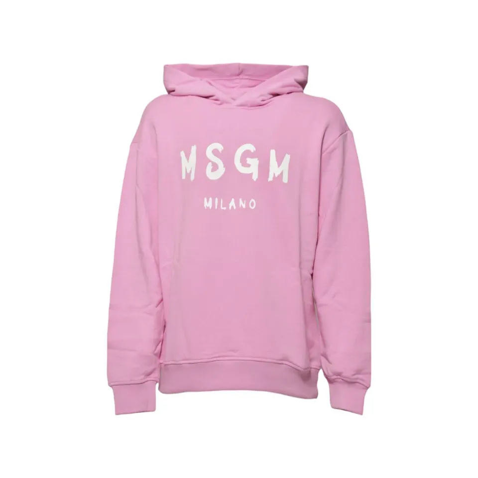 MSGM Junior S5MSJUHS055 felpa rosa cotone