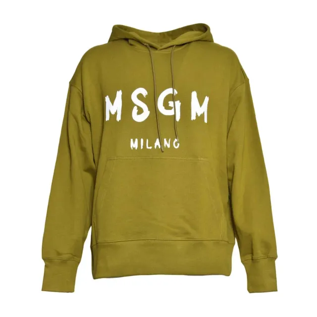 MSGM 3940MM515257799 felpa verde militare cotone