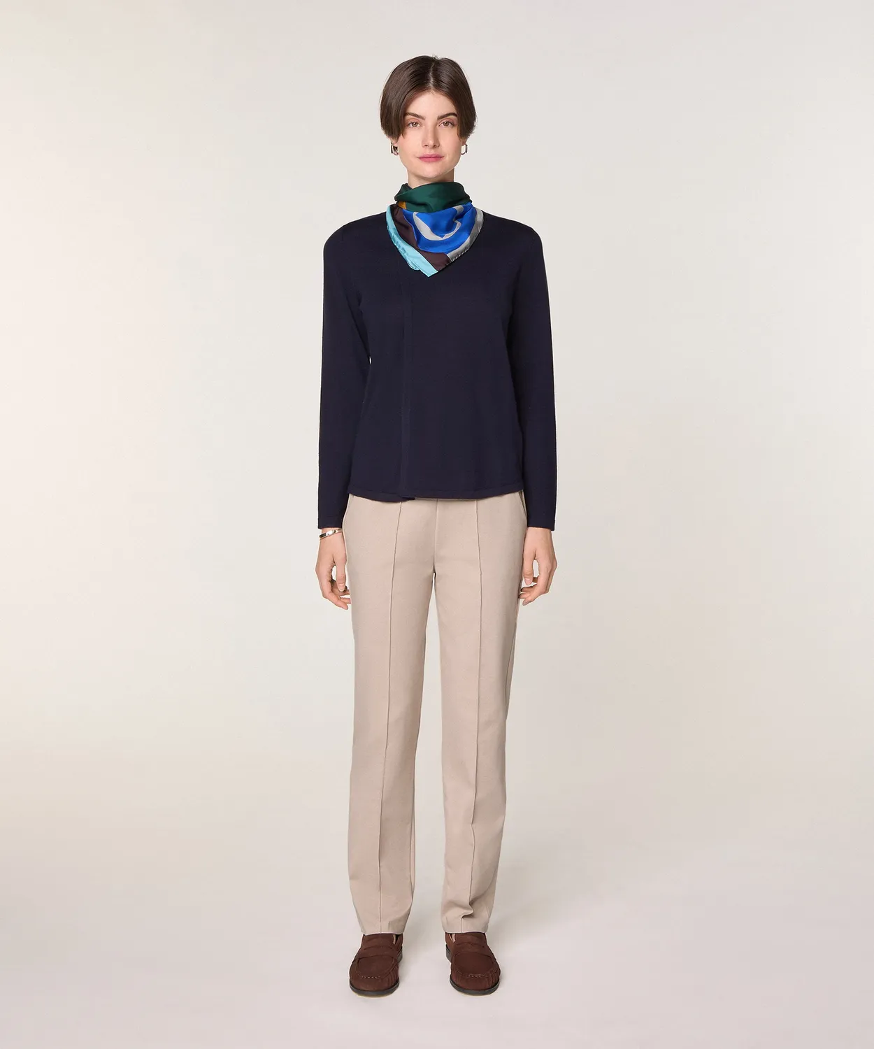 Rodier Maglione girocollo lana merino blu navy