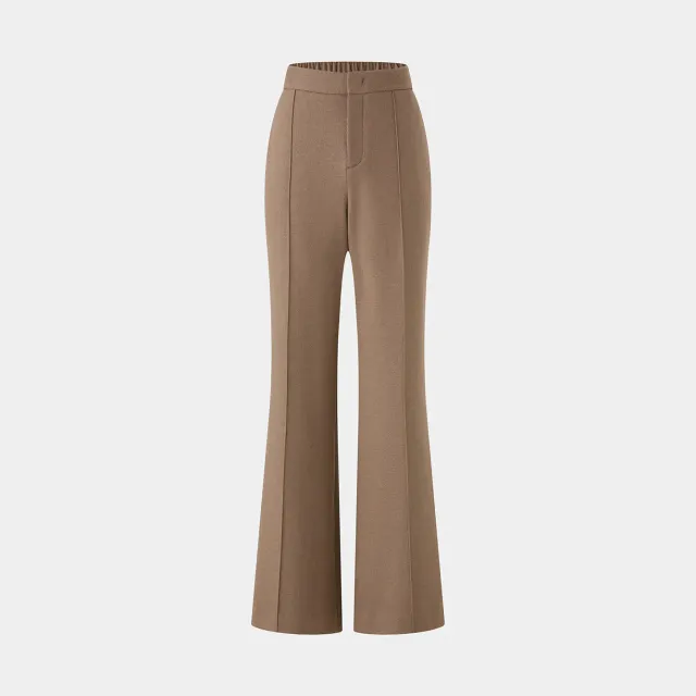 PORTS LP9N067SCF031 pantaloni vita alta frosted almond lana