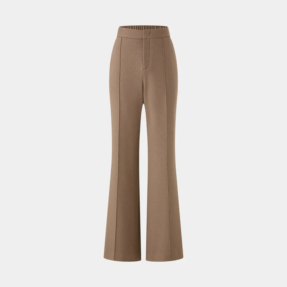 PORTS LP9N067SCF031 pantaloni vita alta frosted almond lana