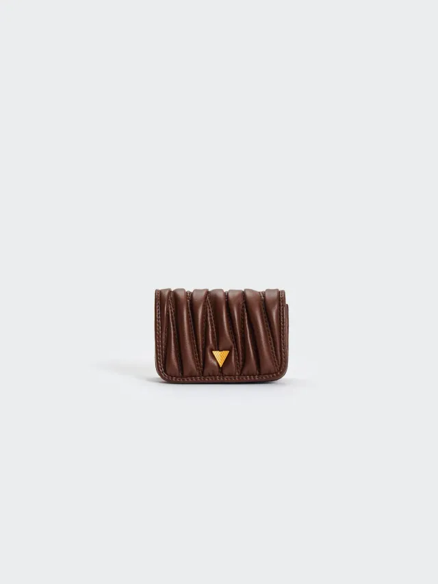 Vicolo portafoglio ecopelle trapuntata moka