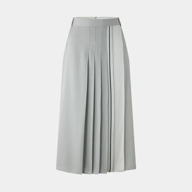 PORTS Pleated Striped gonna midi black stripe