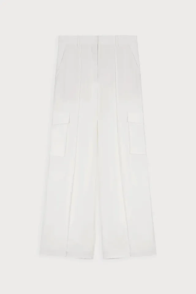 Ports 1961 Viscose Cargo pantaloni bianchi viscosa donna