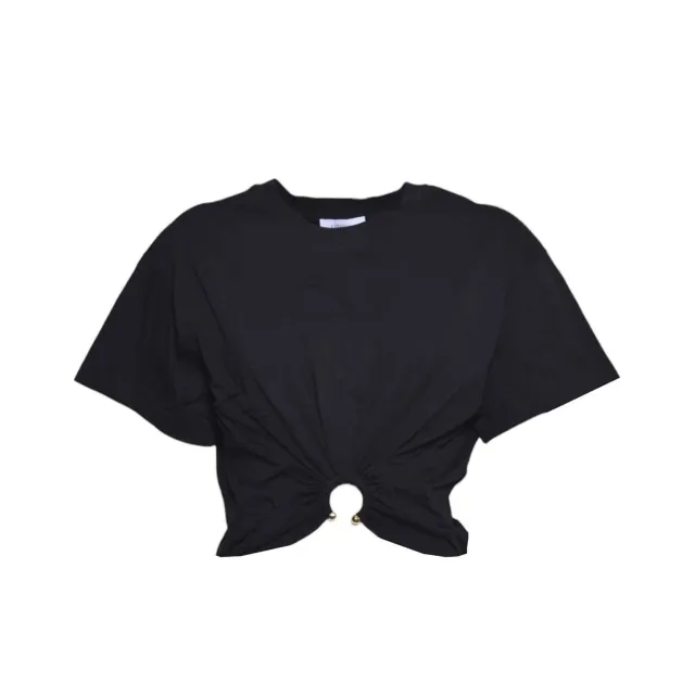 Rabanne 23AJTO539CO0485 top maniche corte nero cotone