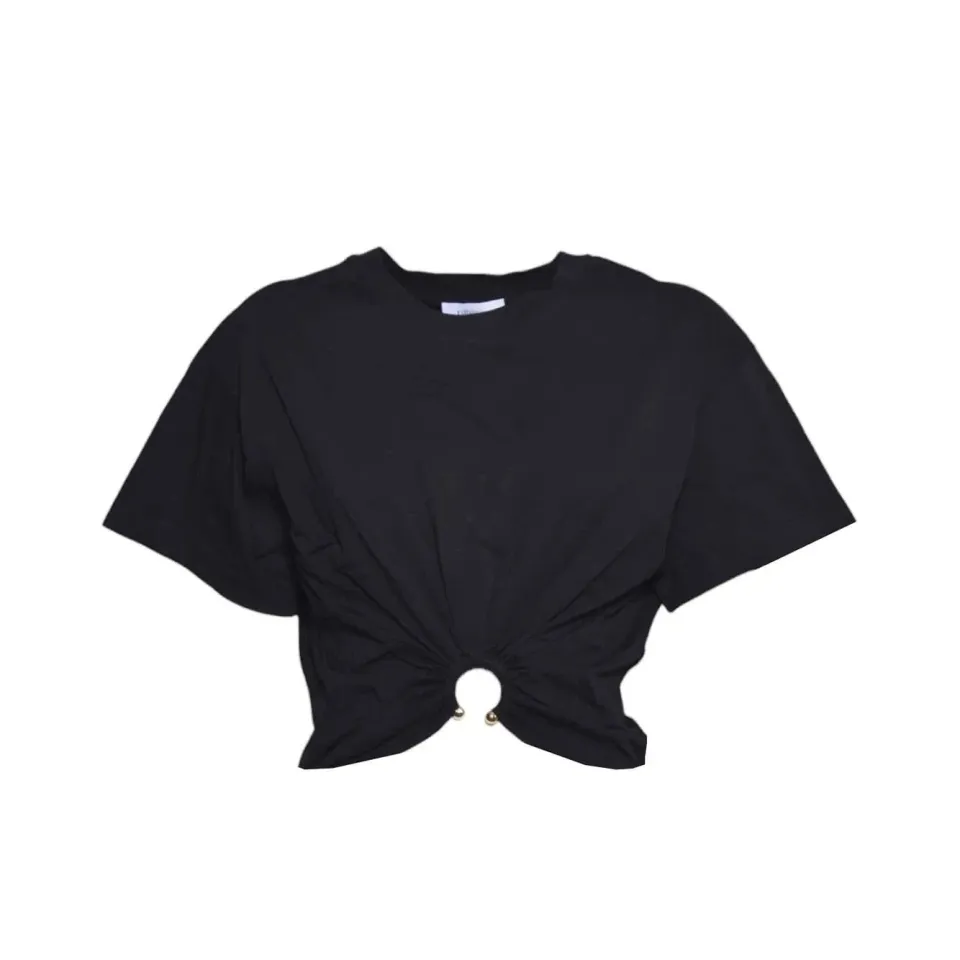 Rabanne 23AJTO539CO0485 top maniche corte nero cotone