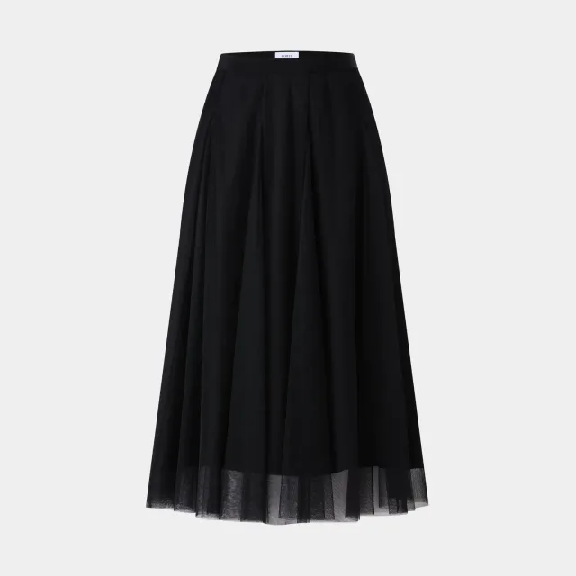PORTS SS25 Mystique gonna nera A-line velata