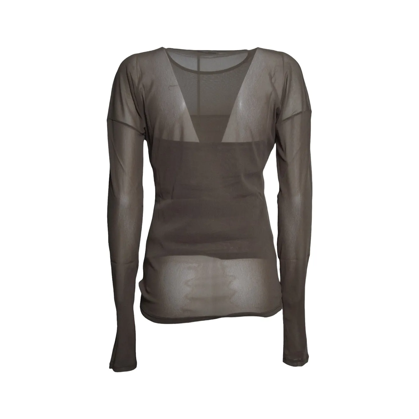 Lemaire Ballerina top maniche lunghe marrone cioccolato