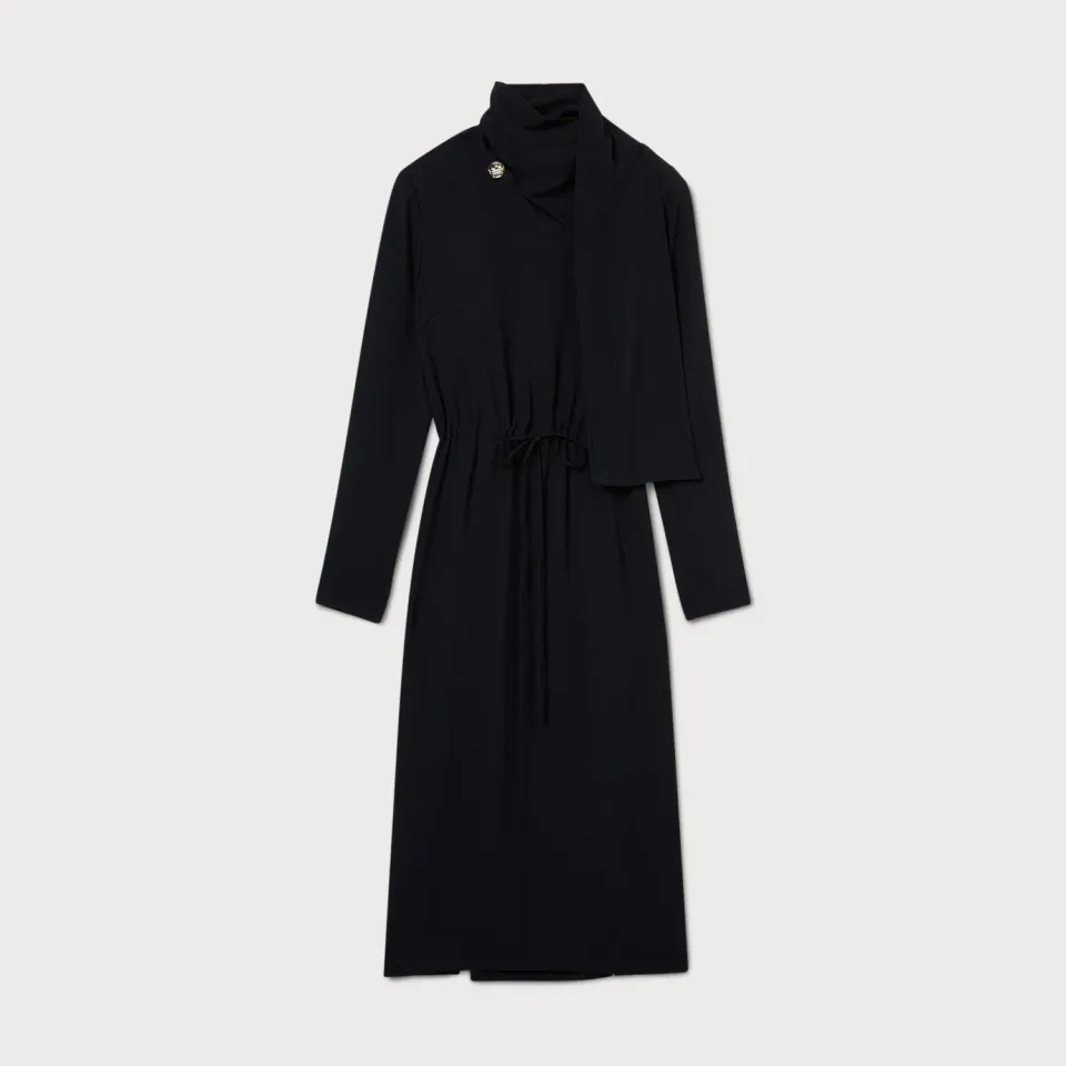 Ports Drawstring abito midi viscosa con coulisse