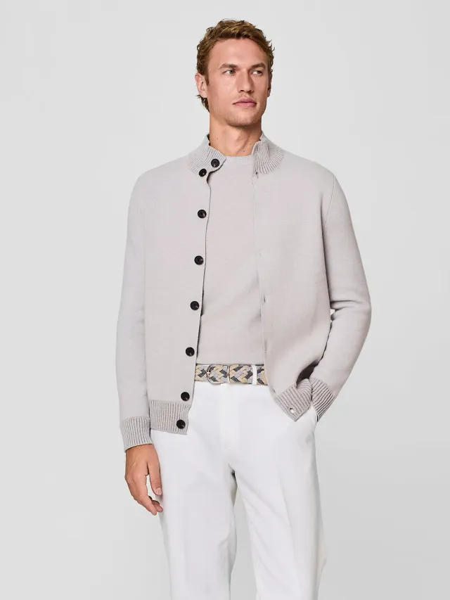 Paul Taylor bomber maglia cashmere lana burro