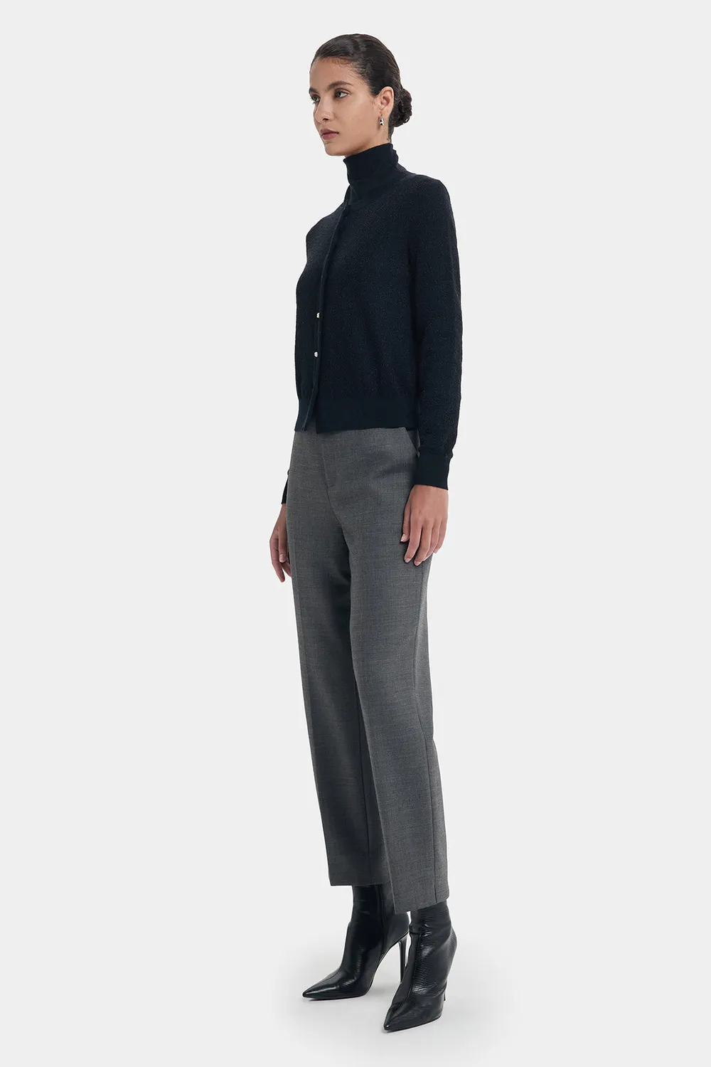 Ports Effortlessly Cigarette pantaloni grigio lana