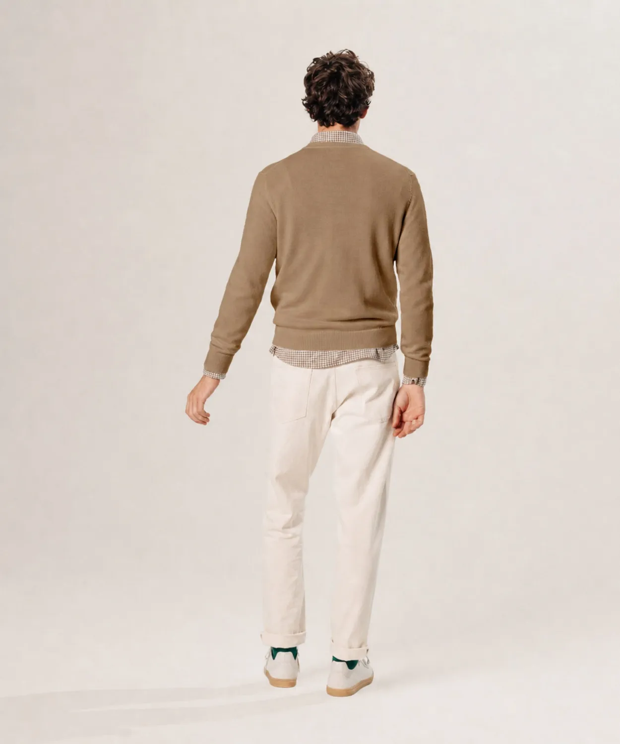 Rodier Pullover scollo a V merino beige scuro