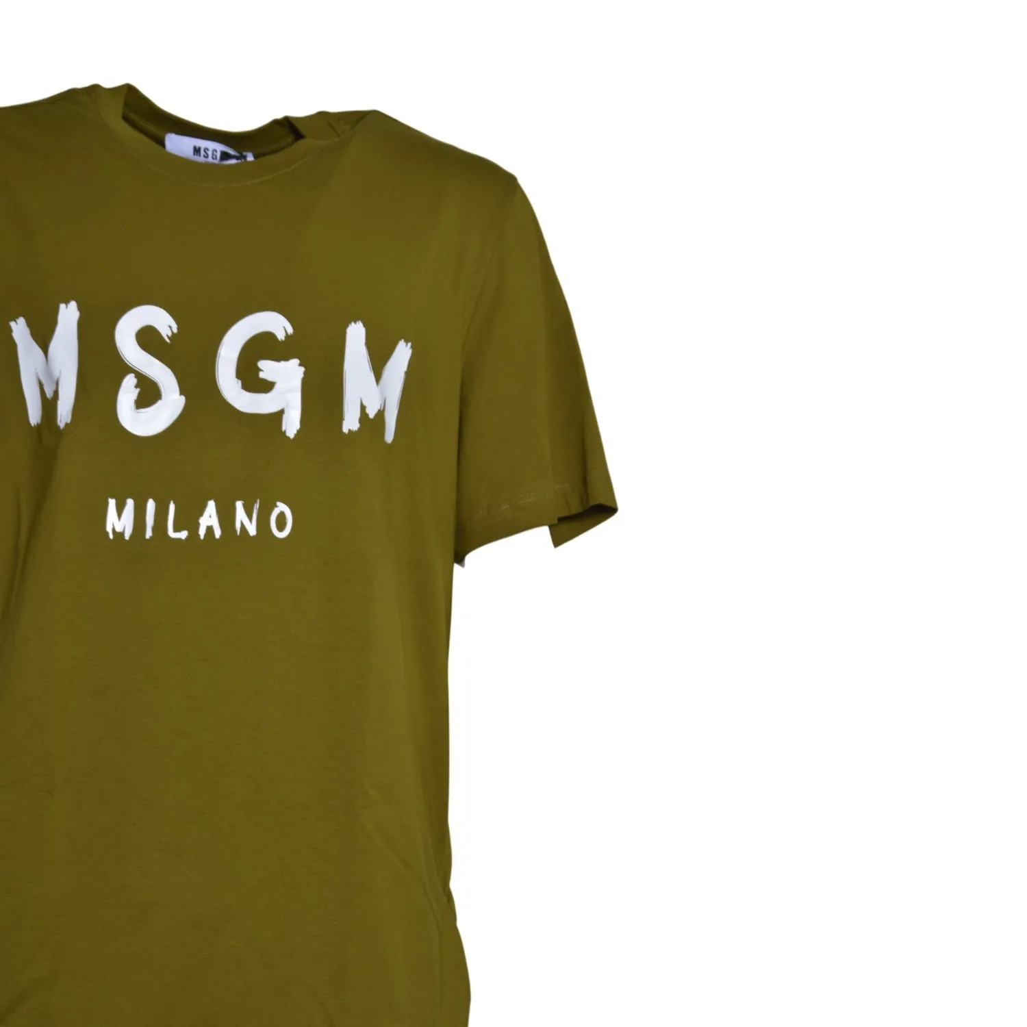 MSGM 3940MM51025779838 T-shirt verde militare cotone