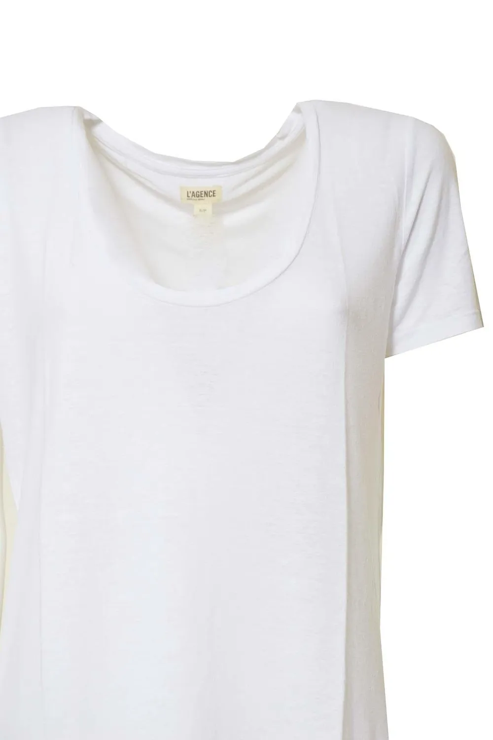 L'Agence 5734GNT t-shirt Harvey bianca scollo rotondo