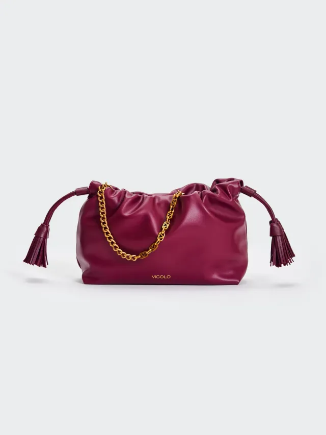 Vicolo Borsa Tassel Small vino tracolla catena