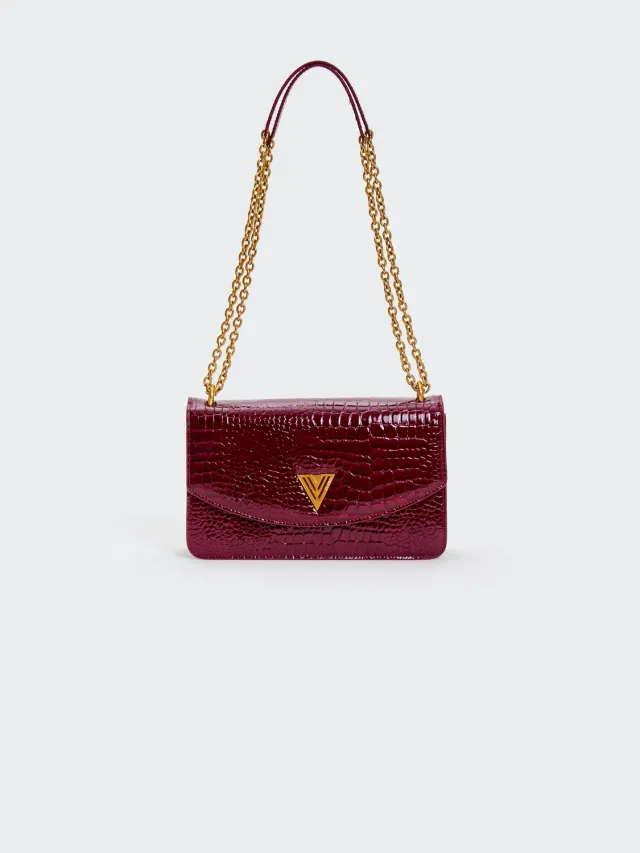 Vicolo Ginza borsa ecopelle cocco vino
