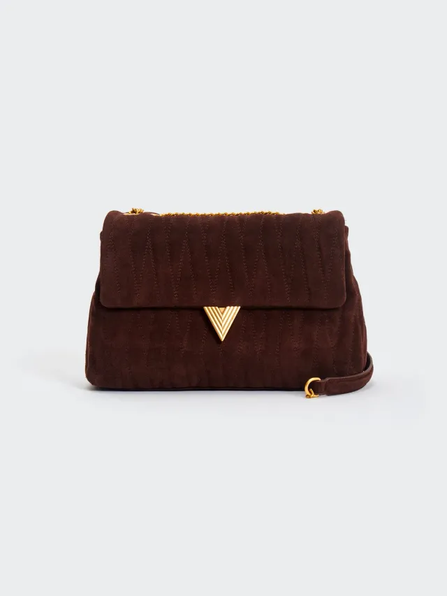 VICOLO Borsa Belleville Maxi Moka Pelle Trapuntata
