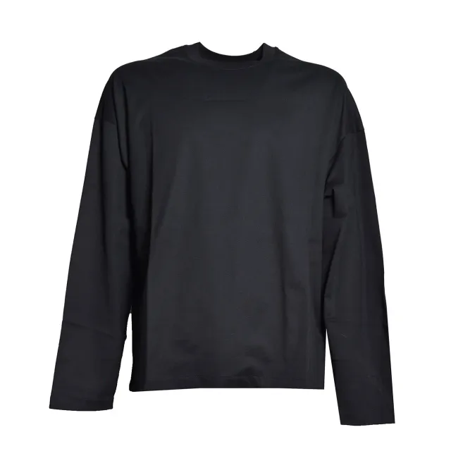 Jil Sander J22GC0278 t-shirt manica lunga nera cotone