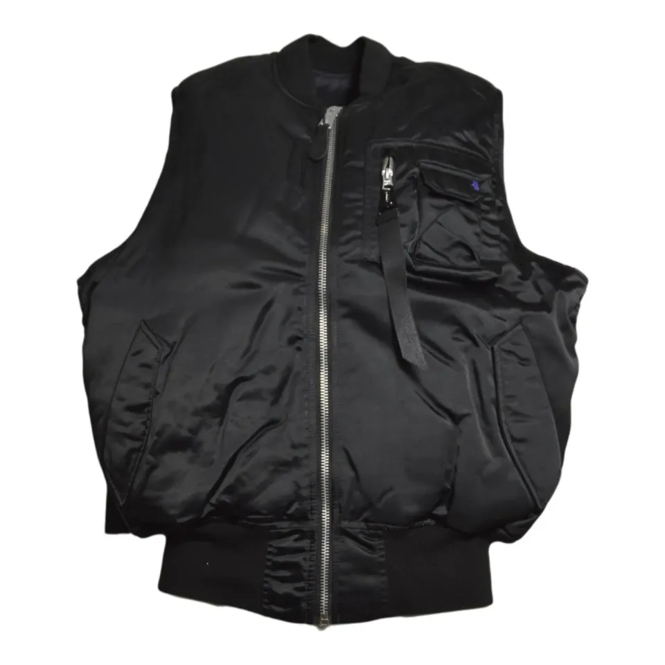 Alpha Industries SS758102 gilet bomber uomo nero MA-1 Base