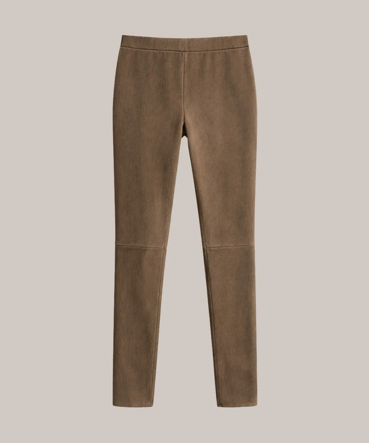 Rodier leggings pelle agnello tortora elasticizzati