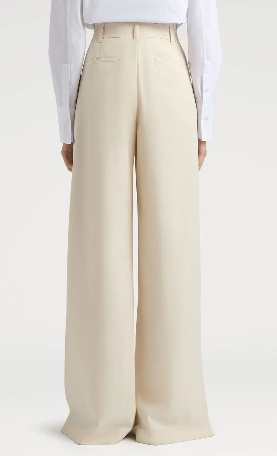 Ports 1961 Sumptuous Wool Trousers pantaloni avorio lana