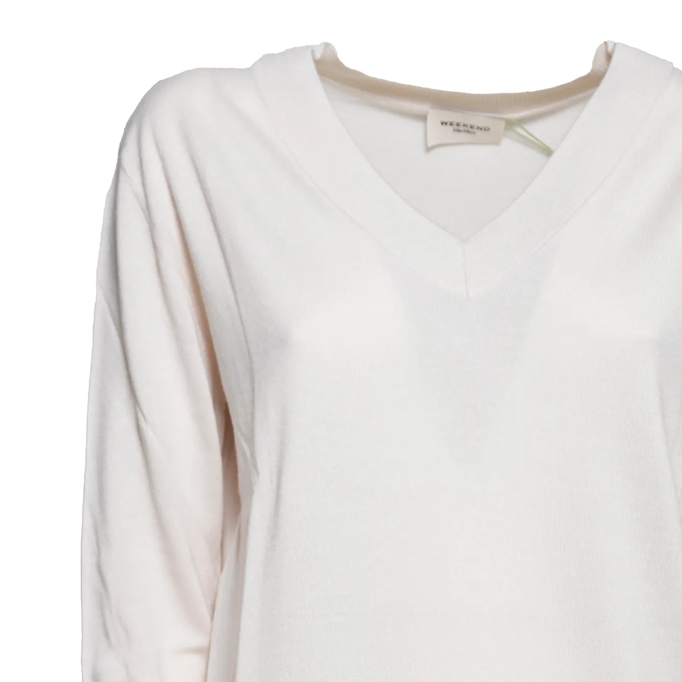 Max Mara Weekend Talamo maglia scollo V beige chiaro