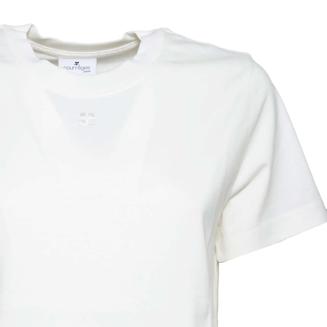 Courrèges 326JTS217JS0233 t-shirt donna bianca