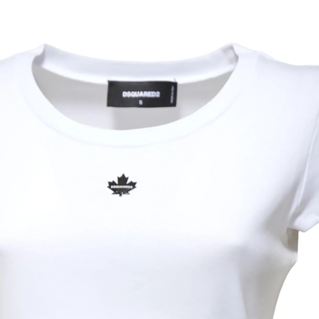 Dsquared2 Maple Leaf S75GD0465D20021 t-shirt bianca cotone