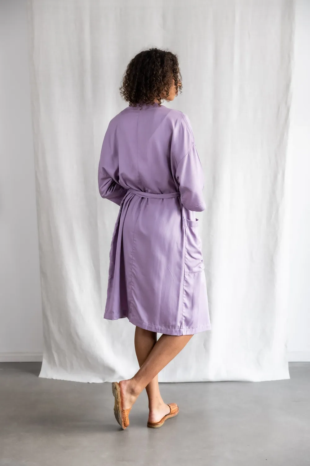 Jyoti Rohani cardigan modal lilla con cintura
