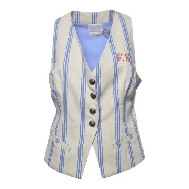Front Street 8 36944 gilet corda azzurro cotone