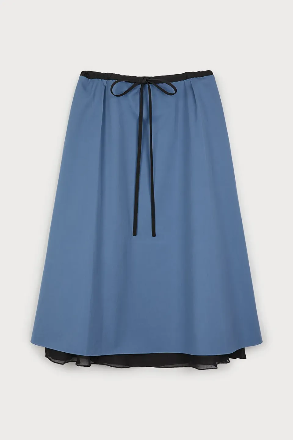 Ports 1961 Blue Skirt gonna blu grigia fiocco nero rifinita