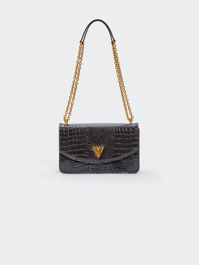 Vicolo Ginza borsa a tracolla grigia taglia unica