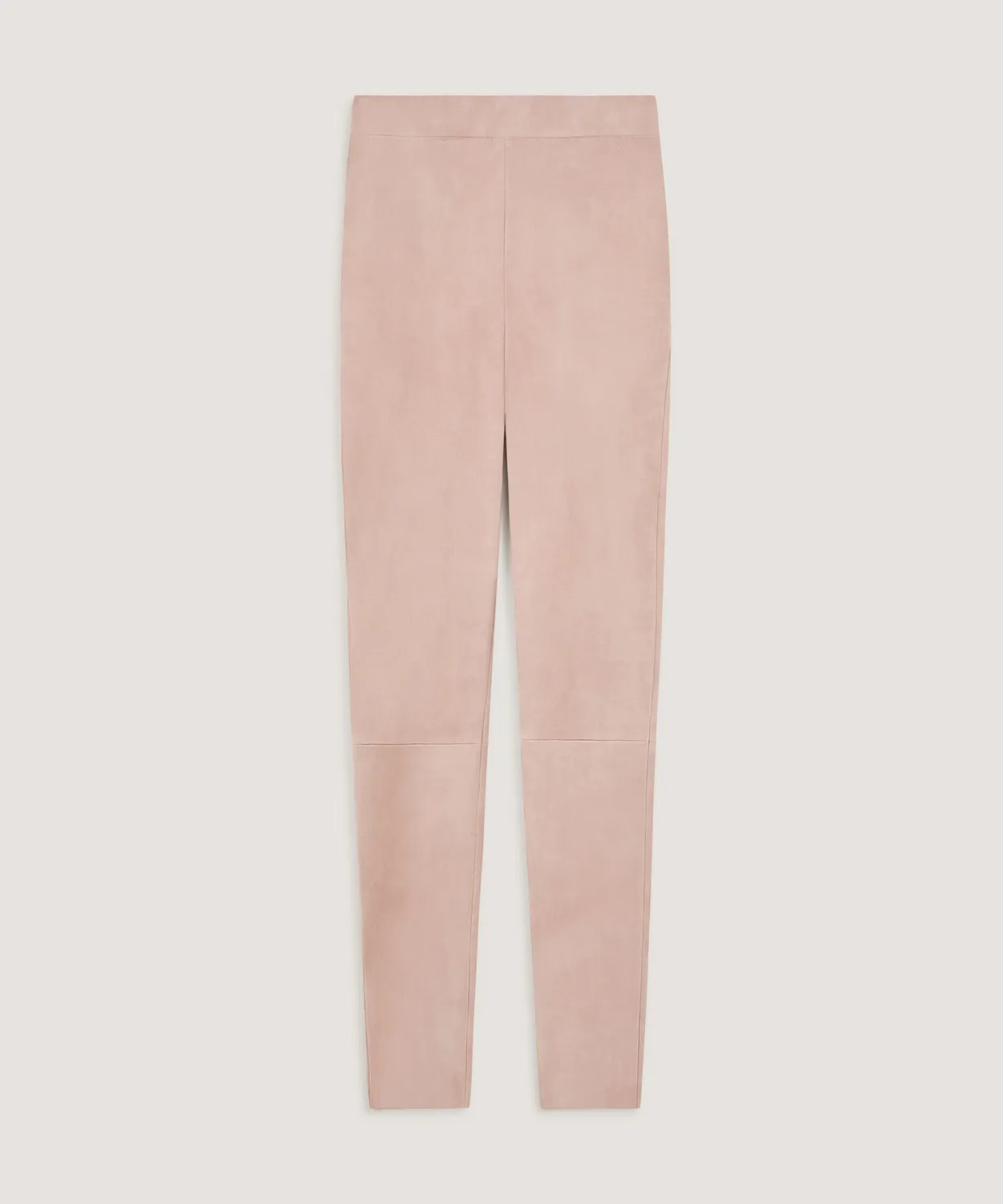 Rodier leggings pelle scamosciata beige elasticizzati