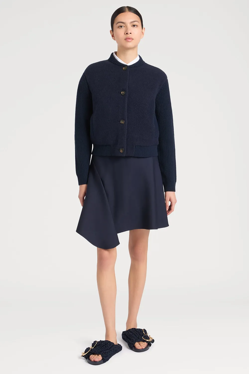 PORTS 1961 PS26 Asymmetrical Mini gonna blu navy