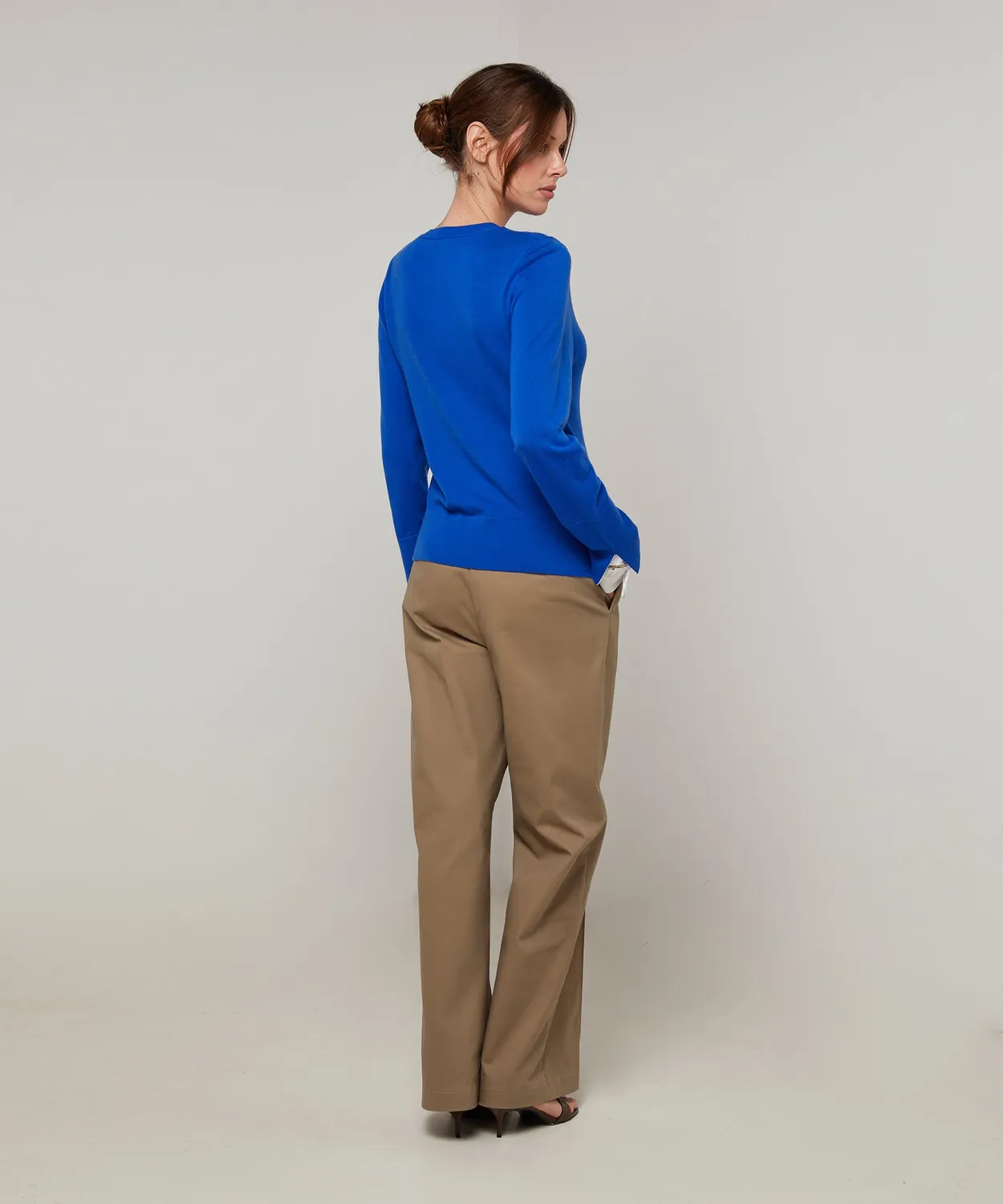 Rodier Maglione girocollo merino Blu Zaffiro taglia 38