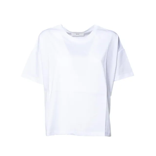 Solotre M1D0165 t-shirt donna bianca in cotone boxy