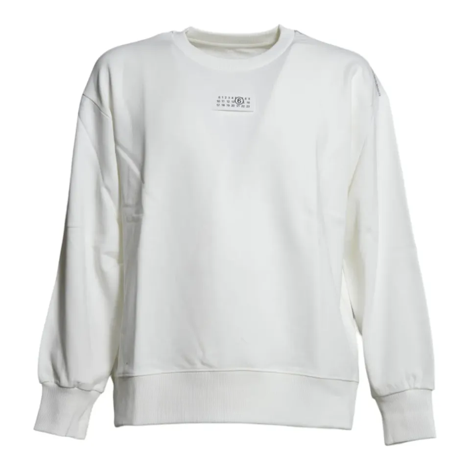 MM6 Maison Margiela M61160 felpa panna bambino cotone